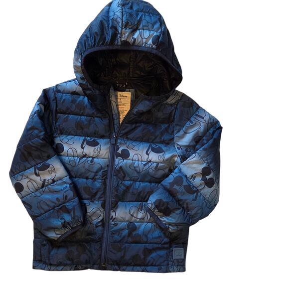 Mickey Mouse Puffer Jacket Baby Gap size 5 Lightweight Coat Disney - Picture 2 of 6
